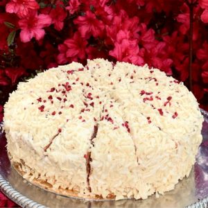 Gluten Free Raspberry & White Choc Bomb cake