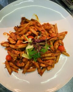 MEDITERRANEAN PENNE British chicken and penne pasta served in spiced mediterranean tomato sauce